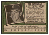 1971 Topps Baseball #117 Ted Simmons Cardinals Good 467384
