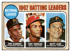 1968 Topps Baseball #001 N.L. Batting Leaders Clemente VG-EX 467389