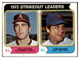 1974 Topps Baseball #207 Strike Out Leaders Nolan Ryan EX 467449