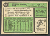 1974 Topps Baseball #105 Carlton Fisk Red Sox EX 467450