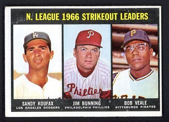 1967 Topps Baseball #238 N.L. Strike Out Leaders Sandy Koufax VG-EX 467454