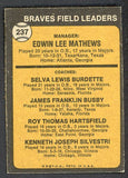 1973 Topps Baseball #237 Eddie Mathews Braves EX-MT 467482