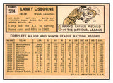 1963 Topps Baseball #514 Larry Osborne Senators VG-EX 467497