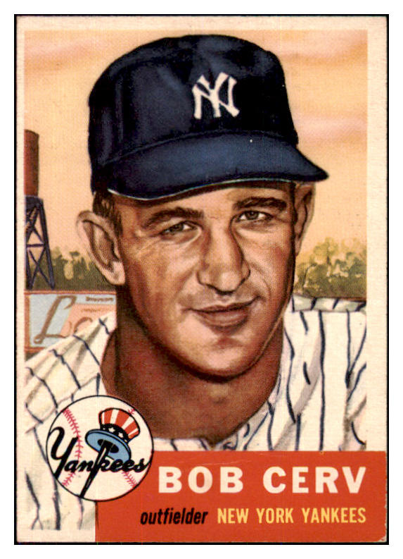 1953 Topps Baseball #210 Bob Cerv Yankees VG 467553