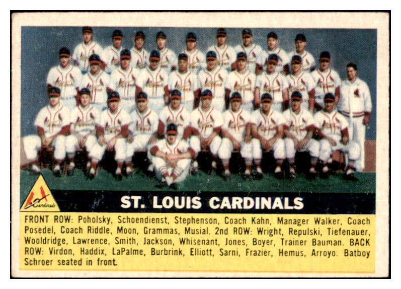 1956 Topps Baseball #134 St. Louis Cardinals Team VG-EX Gray 467558
