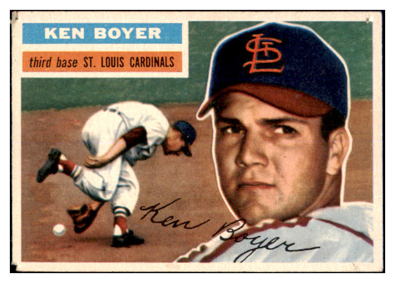 1956 Topps Baseball #014 Ken Boyer Cardinals Good White 467608