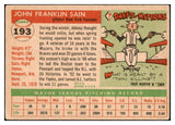 1955 Topps Baseball #193 Johnny Sain Yankees VG 467628