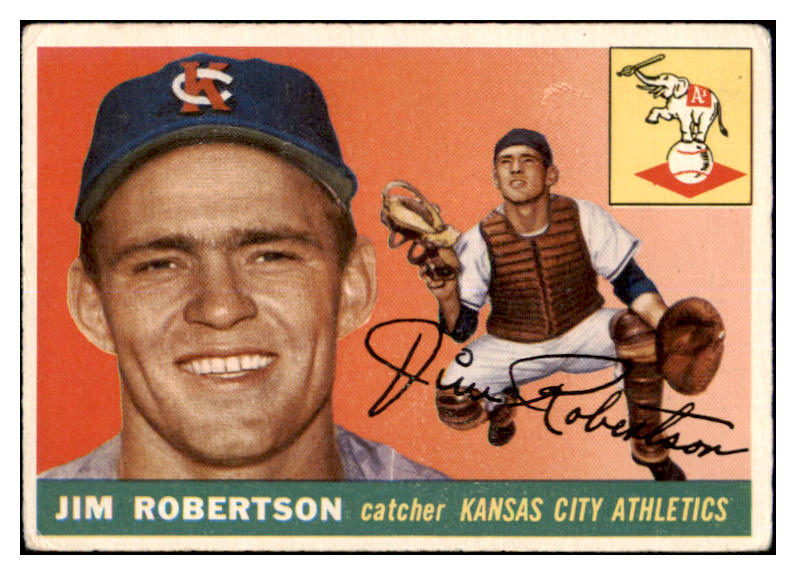 1955 Topps Baseball #177 Jim Robertson A's VG 467687