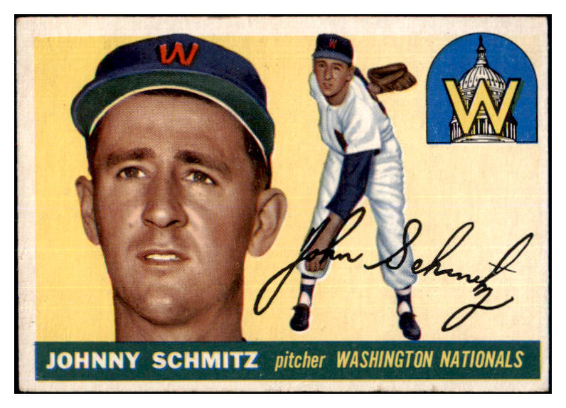 1955 Topps Baseball #159 Johnny Schmitz Senators VG 467707