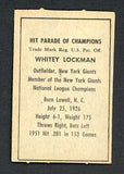 1952 Berk Ross Whitey Lockman Giants VG-EX 467885