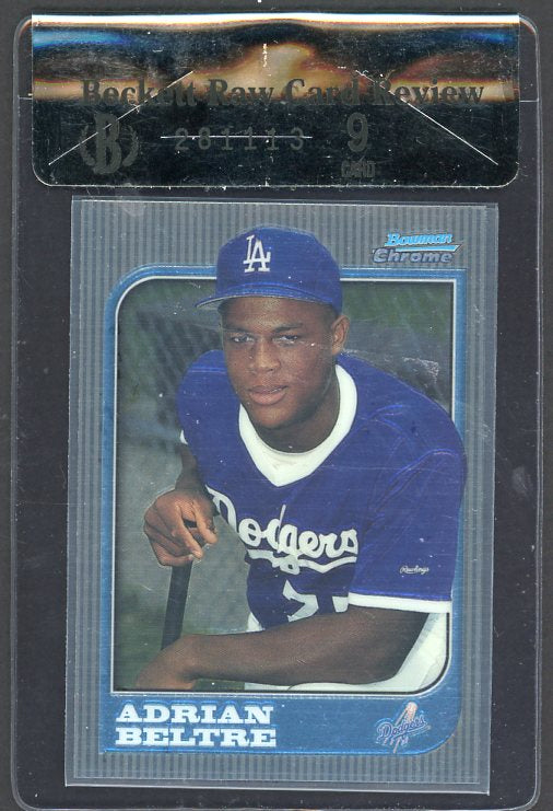 1997 Bowman Chrome #182 Adrian Beltre Dodgers Beckett Review 9 467897