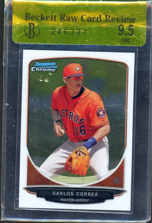 2013 Bowman Chrome #TP-10 Carlos Correa Astros Beckett Review 9.5 467899