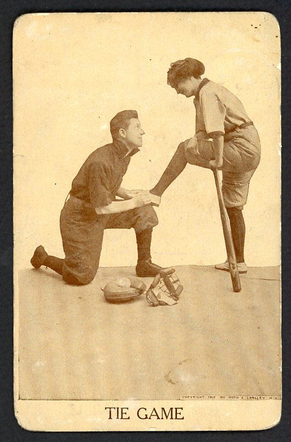 1910 Roth & Langley Baseball Postcards Tie Game GD-VG Posted 467909