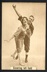 1910 Colonial Art F.G. Henry Baseball Postcard Covering Left Field EX 467914