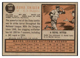 1962 Topps Baseball #500 Duke Snider Dodgers VG-EX/EX 467980