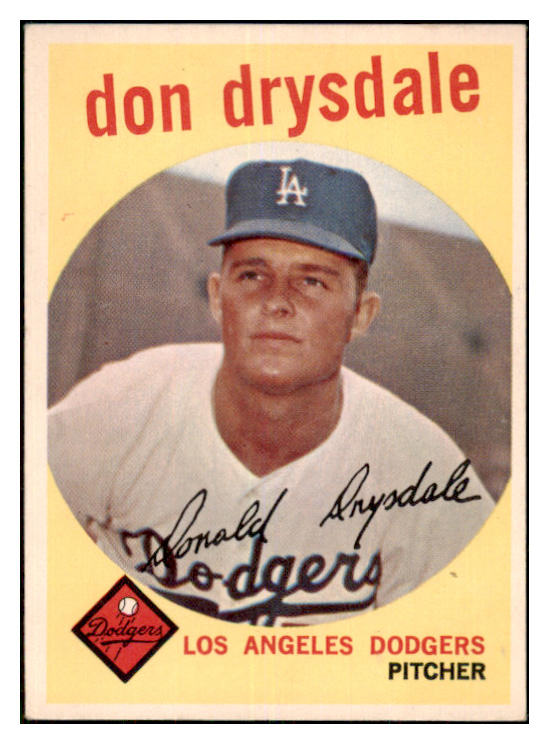 1959 Topps Baseball #387 Don Drysdale Dodgers EX 468142