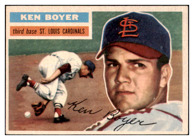 1956 Topps Baseball #014 Ken Boyer Cardinals EX Gray 468169