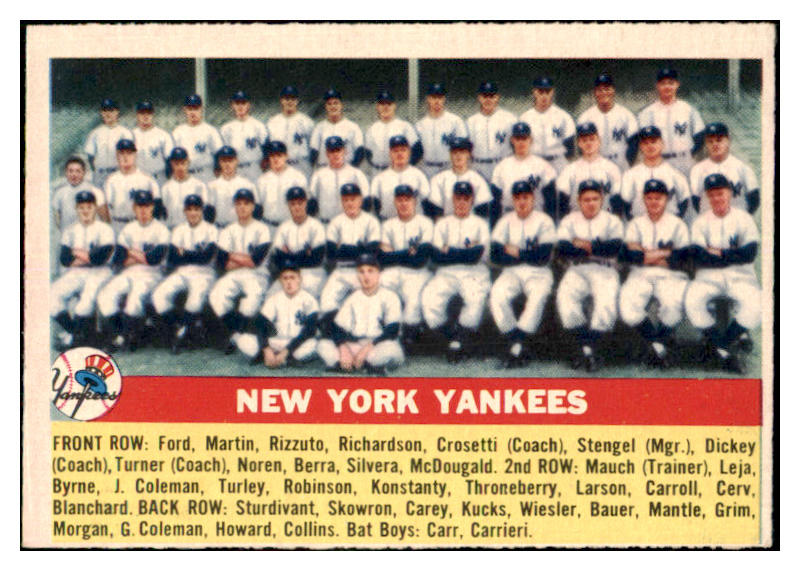 1956 Topps Baseball #251 New York Yankees Team VG-EX/EX 468187
