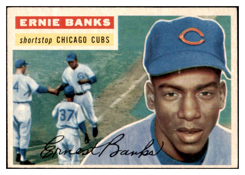 1956 Topps Baseball #015 Ernie Banks Cubs VG-EX Gray 468192