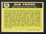 1961 Topps Baseball #585 Bob Friend A.S. Pirates EX-MT 468196