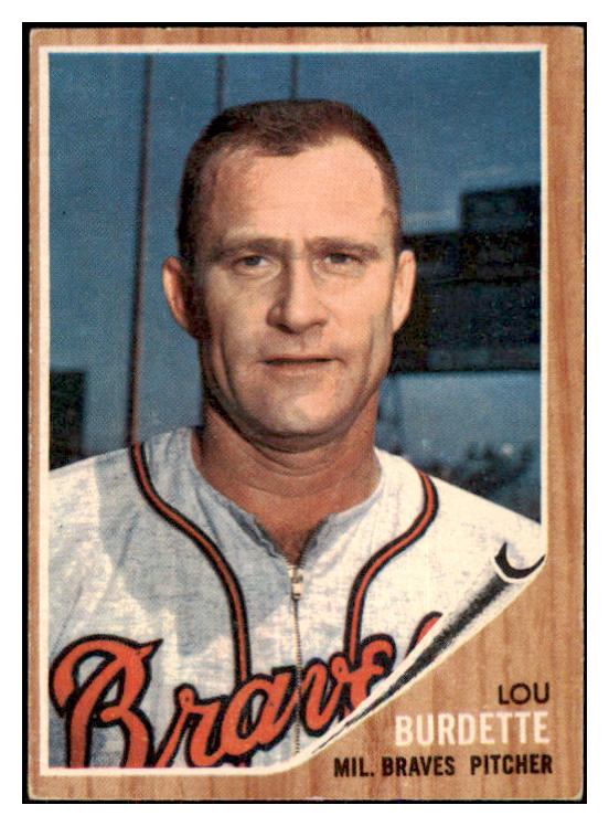 1962 Topps Baseball #380 Lou Burdette Braves EX 468210