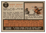 1962 Topps Baseball #551 Harry Bright Senators NR-MT 468277
