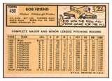 1963 Topps Baseball #450 Bob Friend Pirates NR-MT 468282