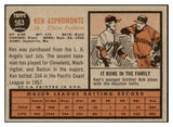 1962 Topps Baseball #563 Ken Aspromonte Indians NR-MT 468313