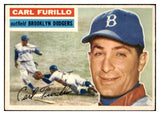 1956 Topps Baseball #190 Carl Furillo Dodgers EX+/EX-MT 468378