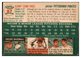 1954 Topps Baseball #087 Roy Face Pirates VG-EX 468399