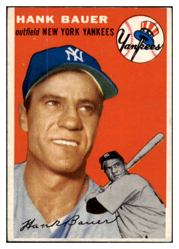 1954 Topps Baseball #130 Hank Bauer Yankees EX 468411