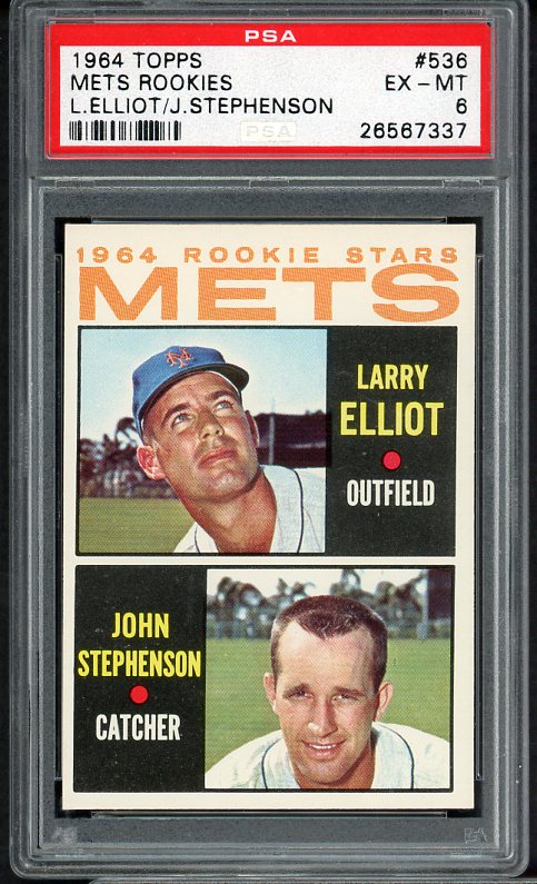 1964 Topps Baseball #536 John Stephenson Mets PSA 6 EX-MT 468500