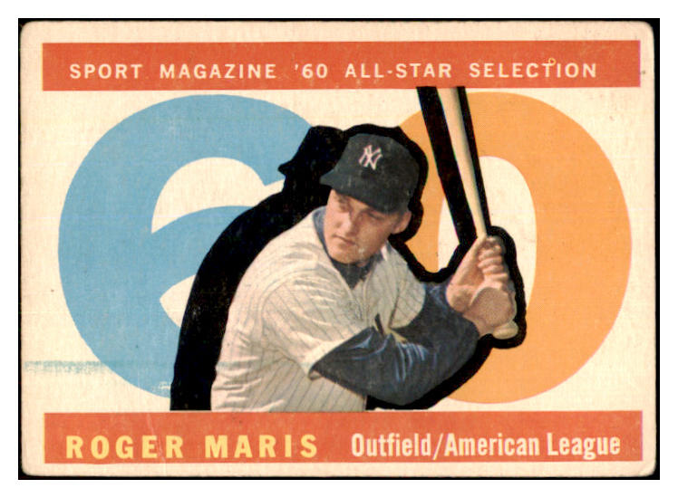 1960 Topps Baseball #565 Roger Maris A.S. Yankees VG 468684