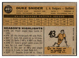 1960 Topps Baseball #493 Duke Snider Dodgers VG-EX 468700