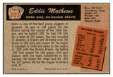 1955 Bowman Baseball #103 Eddie Mathews Braves VG Crease 468797