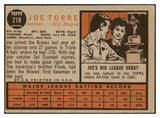 1962 Topps Baseball #218 Joe Torre Braves VG 468838