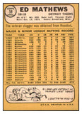 1968 Topps Baseball #058 Eddie Mathews Tigers EX-MT oc 468881