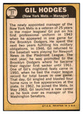 1968 Topps Baseball #027 Gil Hodges Mets EX-MT 468984