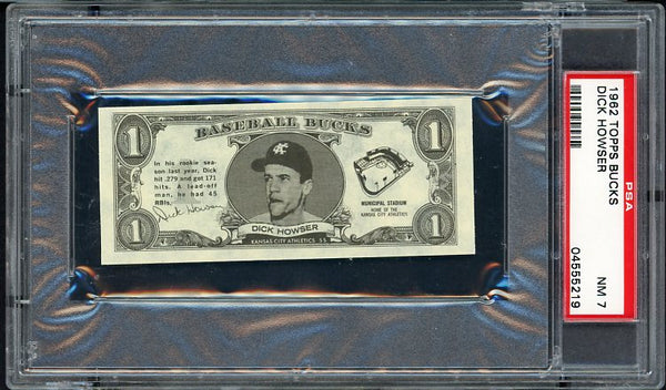 1962 Topps Baseball Bucks Dick Howser A's PSA 7 NM