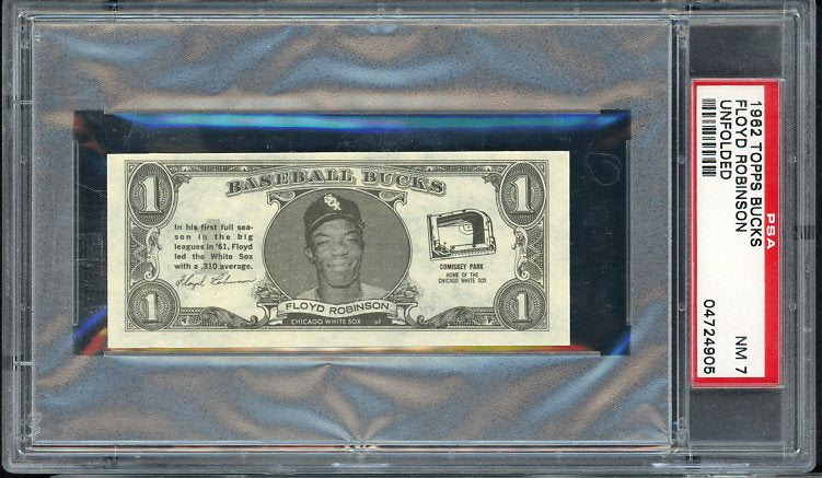 1962 Topps Baseball Bucks Floyd Robinson White Sox PSA 7 NM