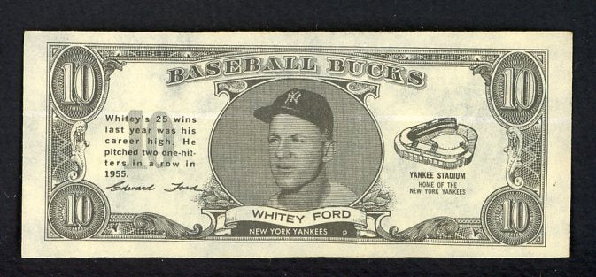 1962 Topps Baseball Bucks Whitey Ford Yankees EX-MT/NR-MT 469136