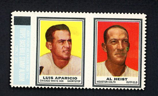 1962 Topps Baseball Stamp Panel Luis Aparicio Al Heist NR-MT 469534
