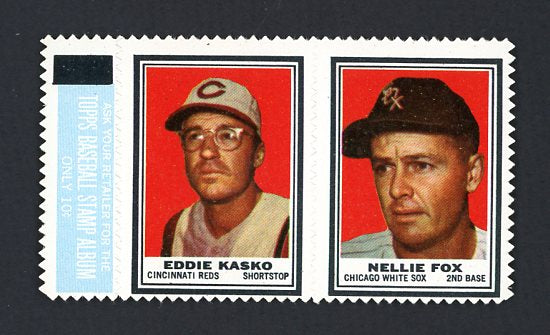 1962 Topps Baseball Stamp Panel Eddie Kasko Nellie Fox NR-MT oc 469547