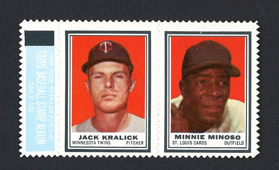 1962 Topps Baseball Stamp Panel Jack Kralick Minnie Minoso NR-MT 469550