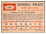 1960 Fleer Baseball #028 Lou Gehrig Yankees EX+ toning 469556