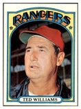1972 Topps Baseball #510 Ted Williams Rangers EX-MT 469572