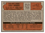 1972 Topps Baseball #510 Ted Williams Rangers EX-MT 469572