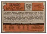 1972 Topps Baseball #510 Ted Williams Rangers EX-MT 469762