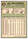 1967 Topps Baseball #166 Eddie Mathews Astros EX+/EX-MT 469813