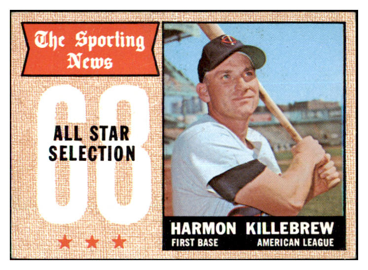 1968 Topps Baseball #361 Harmon Killebrew A.S. Twins EX 469875
